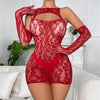 Mesh Skirt Hollow Glove Set